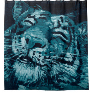 Art painting Fine art Oil colour cute tiger in dar