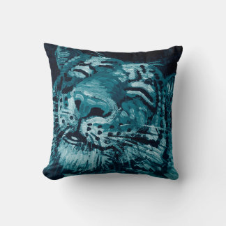 Art painting Fine art Oil colour cute tiger in dar Throw Pillow