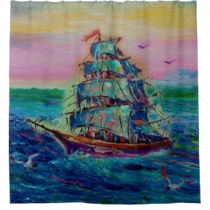 Art painting Oil colour barque lucky thailandabstr