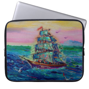 Art painting Oil colour barque lucky thailandabstr Laptop Sleeve