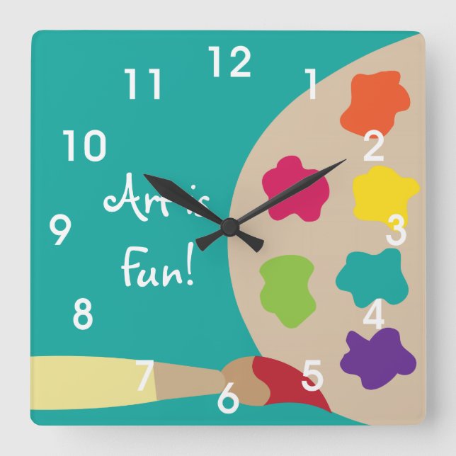 Art Painting Palette Wall Clock (Front)