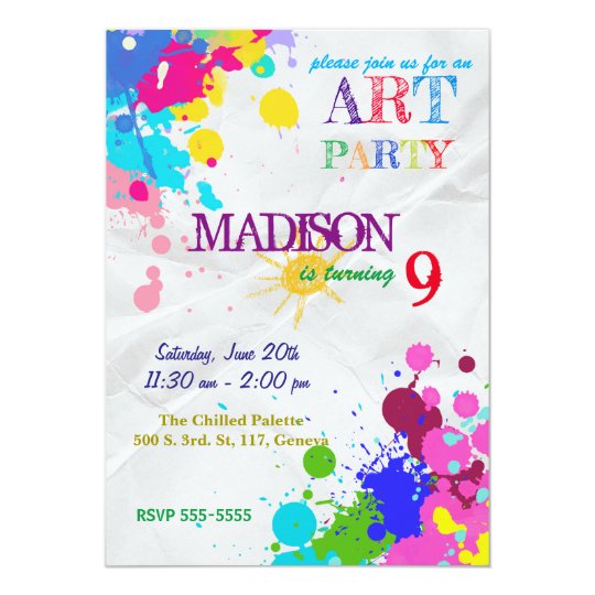 Art / Painting Party Birthday Invitation