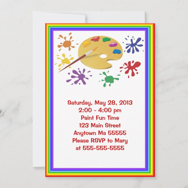 Art Painting Party Birthday Invitation (Front)