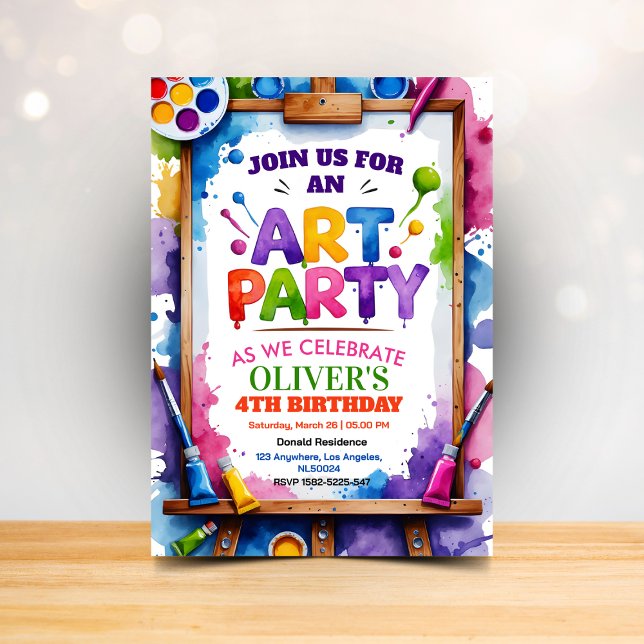 Art Painting Party Birthday Invitation (Créateur téléchargé)