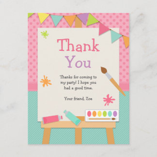 Art Painting Party Thank You Card