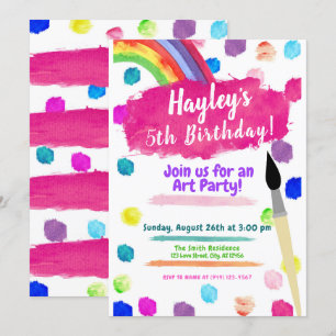Art Painting Party Watercolor Birthday Invitation
