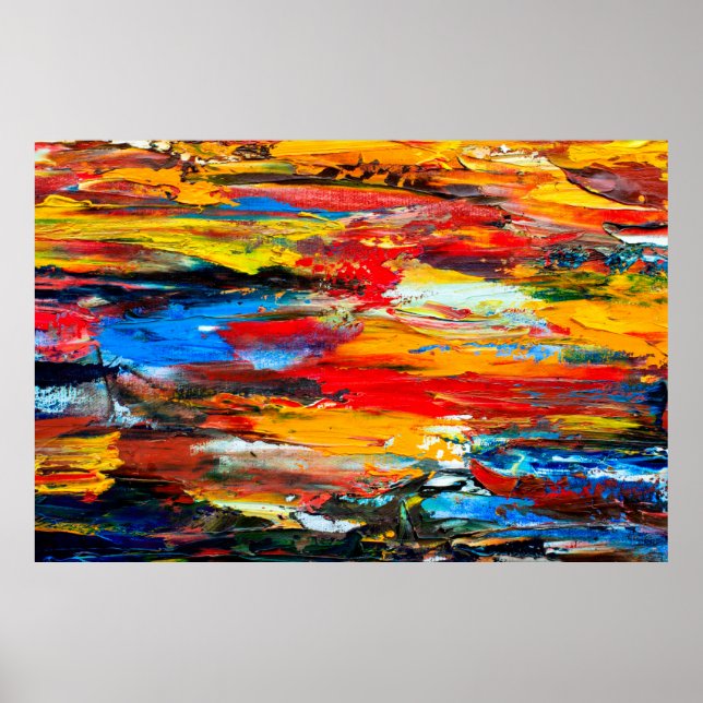Art painting with palette knifeblack,paris,red,whi poster (Front)