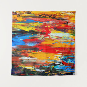 Art painting with palette knifeblack,paris,red,whi tapestry