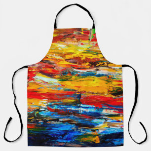 Art painting with palette knifemasterpiece,paintin apron