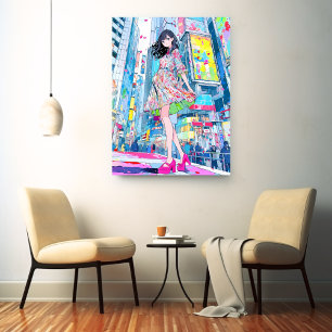 Art Panel Art Panel Colorful JK Sushi Musume Gener Canvas Print