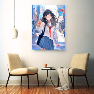 Art Panel Art Panel Yosemichi JK Sushi Musume Gene Canvas Print