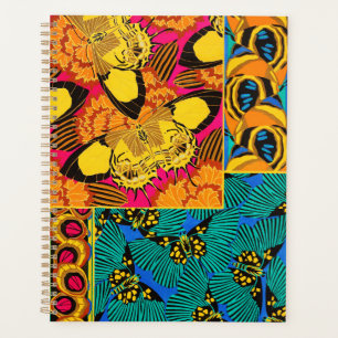 Art papillon rose et sarcelle maximaliste vibrant