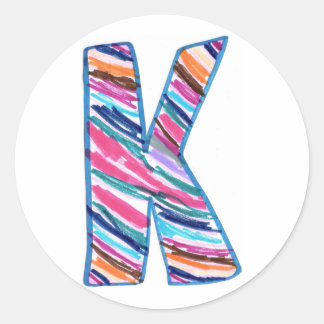 Art par Kaleb Lettre colorée K Sticker Cercle