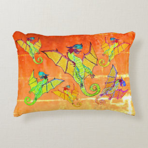 Art par Micheal Dragons Accent Coussin 16" x 12"