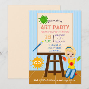Art Party Anniversaire Invitation