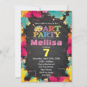 Art Party Anniversaire Invitation
