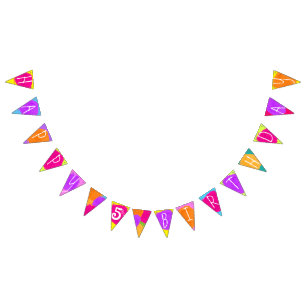 Art Party Birthday age bunting Flags