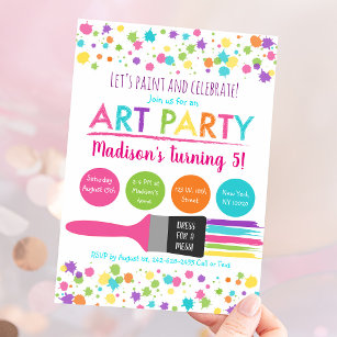 Art Party Paint Party Birthday Invitation