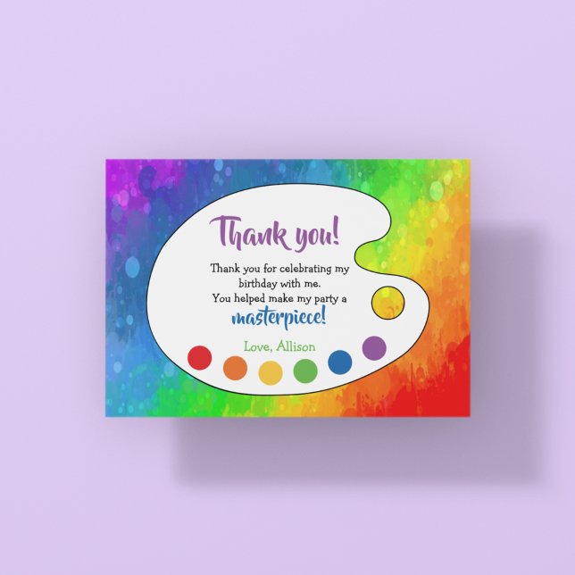 Art Party | Paint Party  Thank You Card (Creator Uploaded)