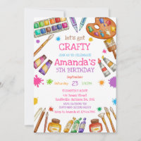 Art Party Painting Birthday Invitation