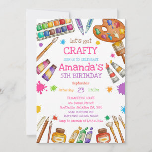 Art Party Painting Birthday Invitation