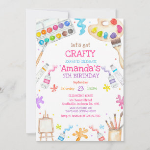 Art Party Painting Birthday Invitation