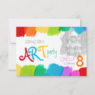 Art party painting birthday party invite