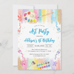 Art Party Painting Craft Birthday Invitation