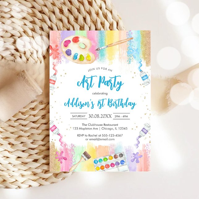 Art Party Painting Craft Birthday Invitation (Creator Uploaded)