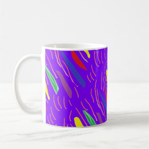 Art pattern on brite purple coffee mug