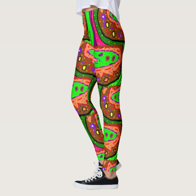 Art patterned leggings unique design mixed colours (Left)