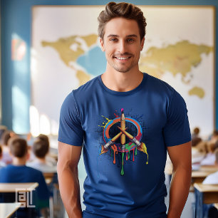 Art Peace Symbol Brush and Pencil ~ Salt ED Tri-Blend Shirt