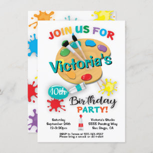 Art Peinture Anniversaire Invitations de fête