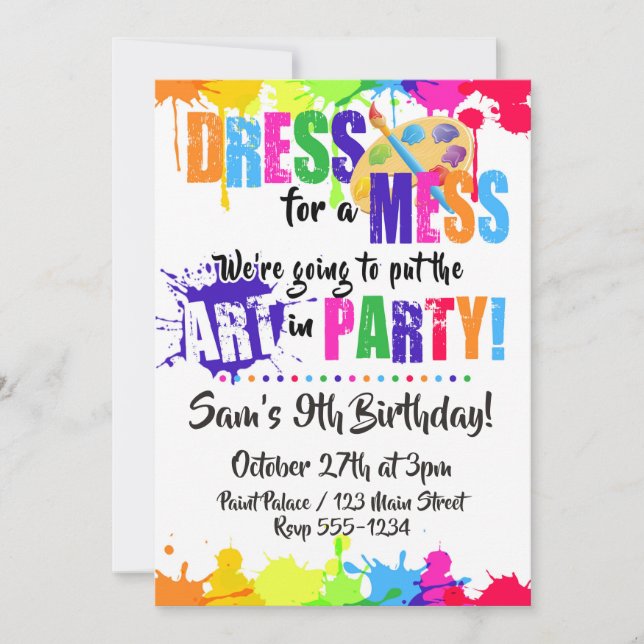 Art / Peinture / Artisanat Invitations d'anniversa (Devant)