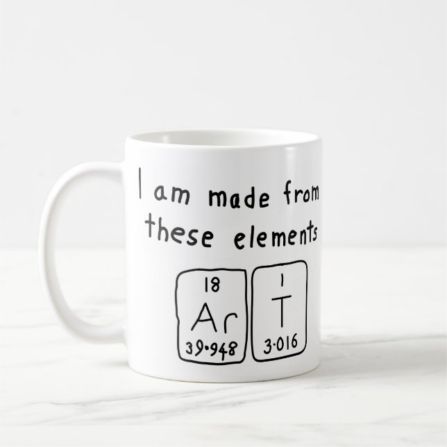 Art periodic table name mug (Left)