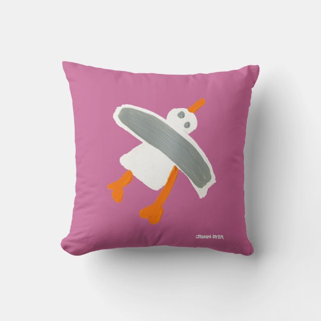 Art Pillow: John Dyer Seagull Throw Pillow (Front)