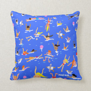 Art Pillow: John Dyer Swimmers Throw Pillow