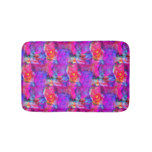 Art pink, blue, red texture background bath mat