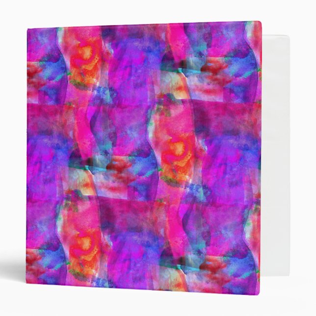 Art pink, blue, red texture background binder (Front/Inside)