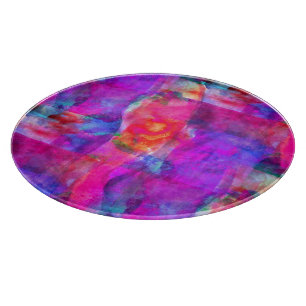 Art pink, blue, red texture background cutting board