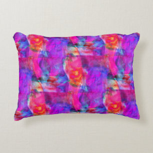 Art pink, blue, red texture background decorative pillow