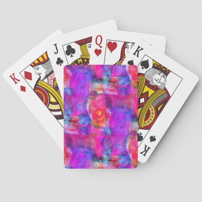 Art pink, blue, red texture background playing cards (Back)