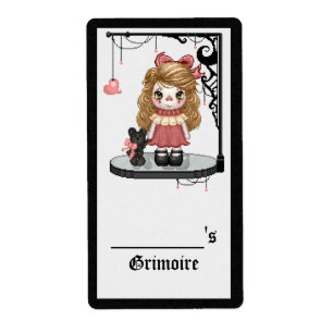 Art Pixel de poupée gothique rose