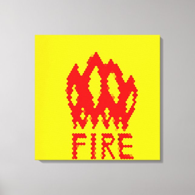 ART PIXEL sur toile imprimée avec des flammes (Recto)