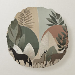 Art plat animal - Coussin rond