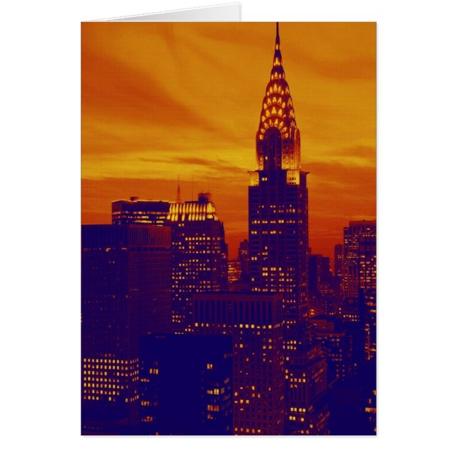 Art pop orange bleu New York City (Devant)