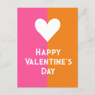 Art pop rose et orange audacieux Valentine's carte
