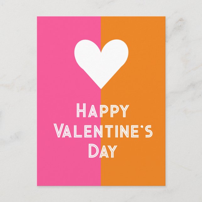 Art pop rose et orange audacieux Valentine's carte (Devant)