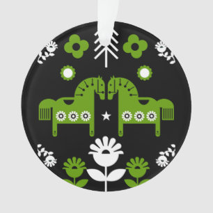 Art populaire de cheval scandinave