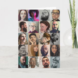 Art Portrait Greeting Card - drawing & painting
